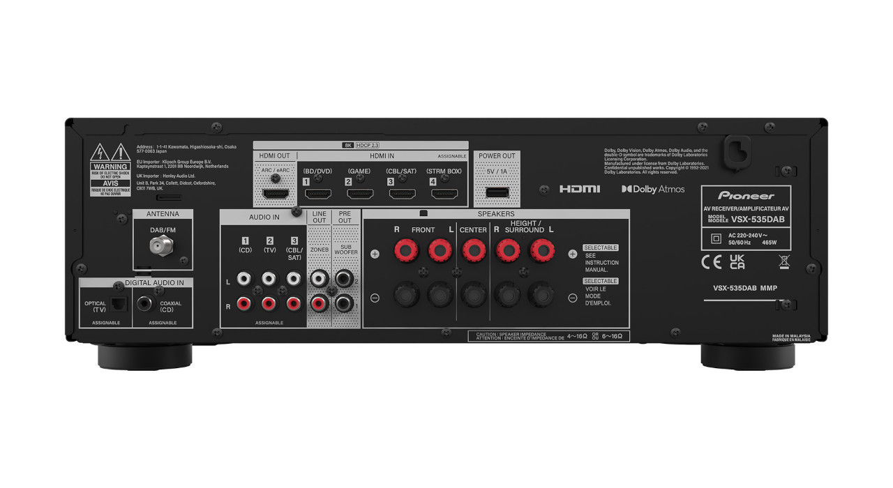 Amplituner kina domowego Pioneer VSX-535 DAB - zdjęcie 4