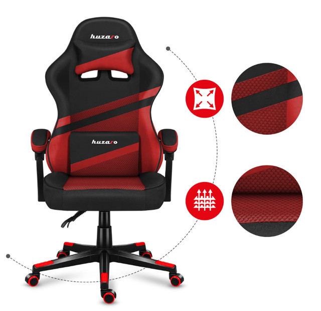 Fotel gamingowy Huzaro Force 4.4 Red Mesh - zdjęcie 3
