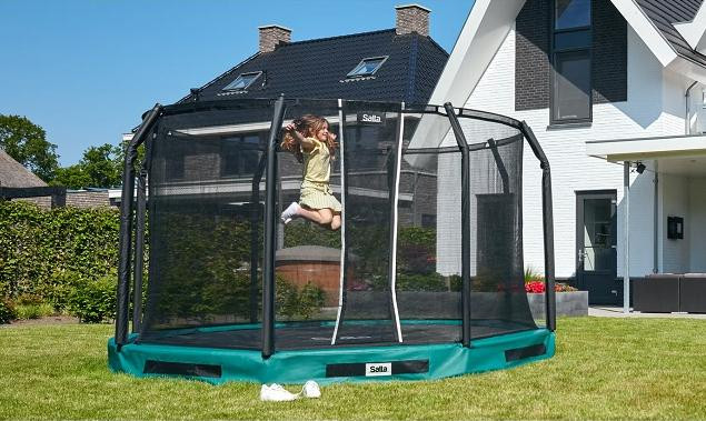 Trampolina Premium Ground Combo 396cm Zielona - zdjęcie 4