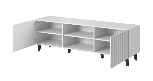 Szafka RTV PAFOS 150x40x52 biały mat - zdjęcie 5