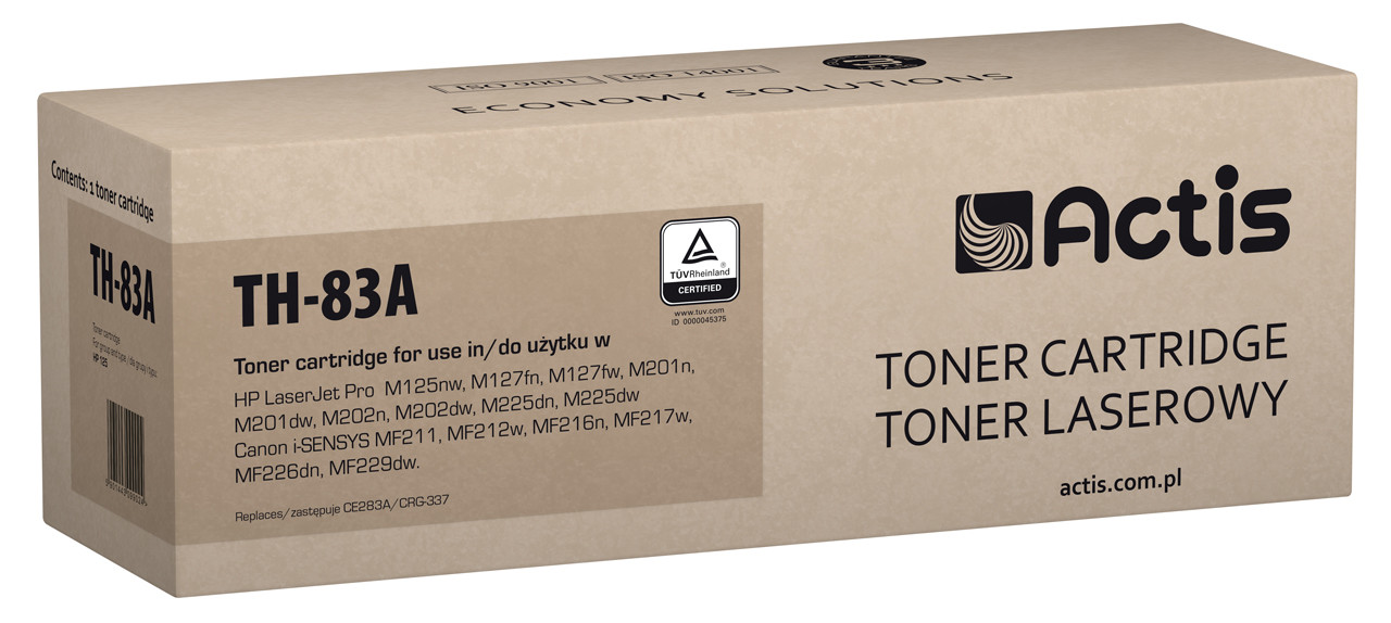 Actis TH-83A Toner do drukarek HP, Canon, Zamiennik HP 83A CF283A, Canon CRG-737; Standard; 1500 stron; czarny. - zdjęcie 1