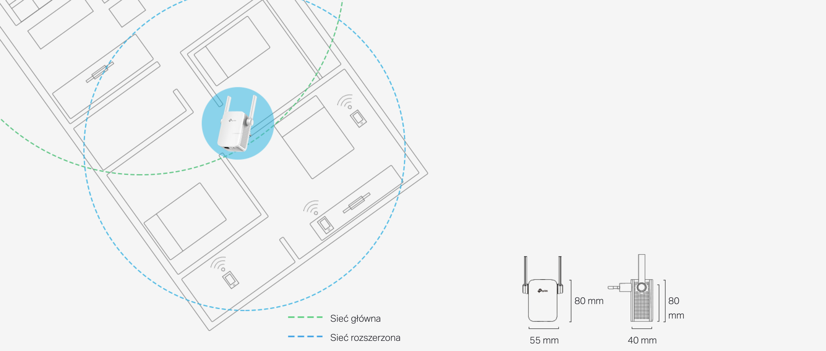 Extender TP-Link Uniwersalny wzmacniacz sieci bezprzewodowej 300 Mb/s - zdjęcie 2
