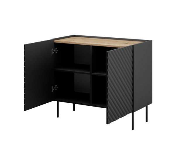 Komoda 2D ONDA 98x45x85 czarny - zdjęcie 2