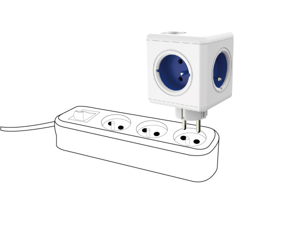 Allocacoc Przedłużacz PowerCube Extended 1.5 m Blue - zdjęcie 3