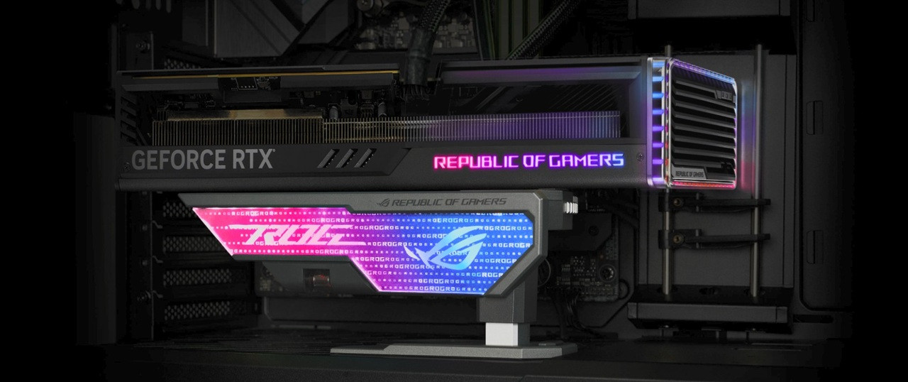 Uchwyt na kartę ASUS XH01 ROG HERCULX WHITE (90DA0023-B09000) - zdjęcie 5