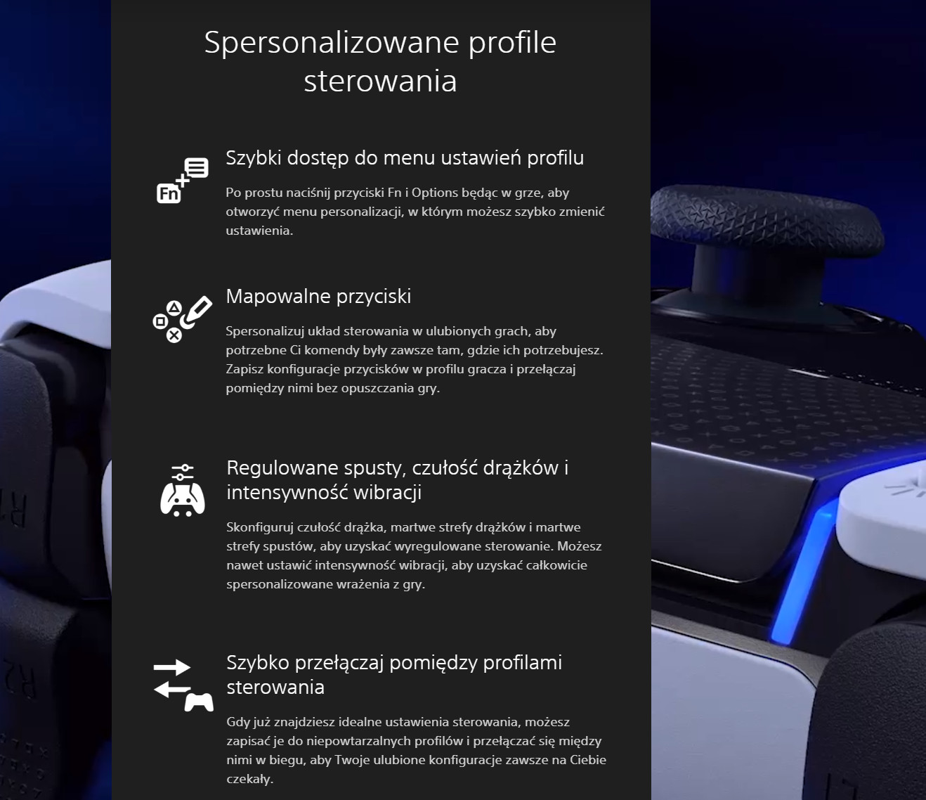 Kontroler bezprzewodowy SONY DualSense Edge czarny - zdjęcie 3