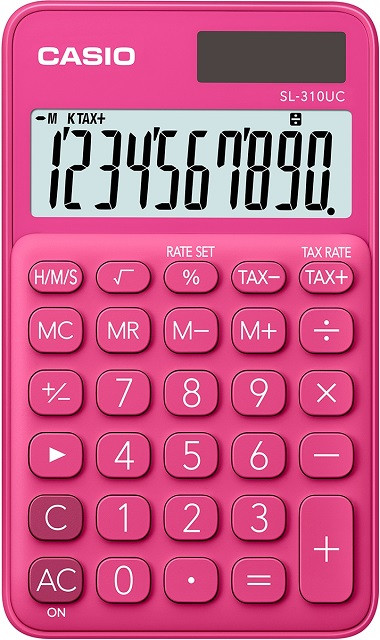 CASIO KALKULATOR KIESZONKOWY SL-310UC-RD CZERWONY, 10 CYFROWY WYŚWIETLACZ - zdjęcie 1