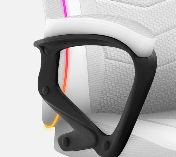 Fotel gamingowy Huzaro Force 2.5 RGB WHITE MESH - zdjęcie 8