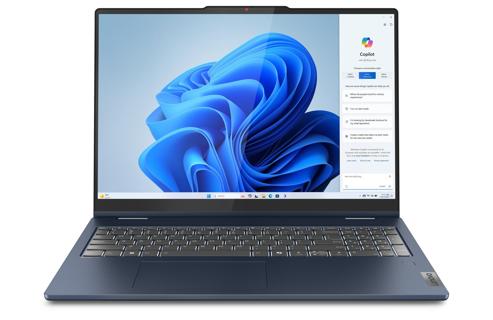 Lenovo 5-16IRU9 Core 7 150U 16" WUXGA Touch 16GB SSD1TB BT BLKB FPR x360 Win11 Cosmic Blue (REPACK) 2Y - zdjęcie 2