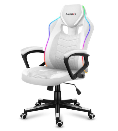 Fotel gamingowy Huzaro Force 2.5 RGB WHITE MESH - zdjęcie 4