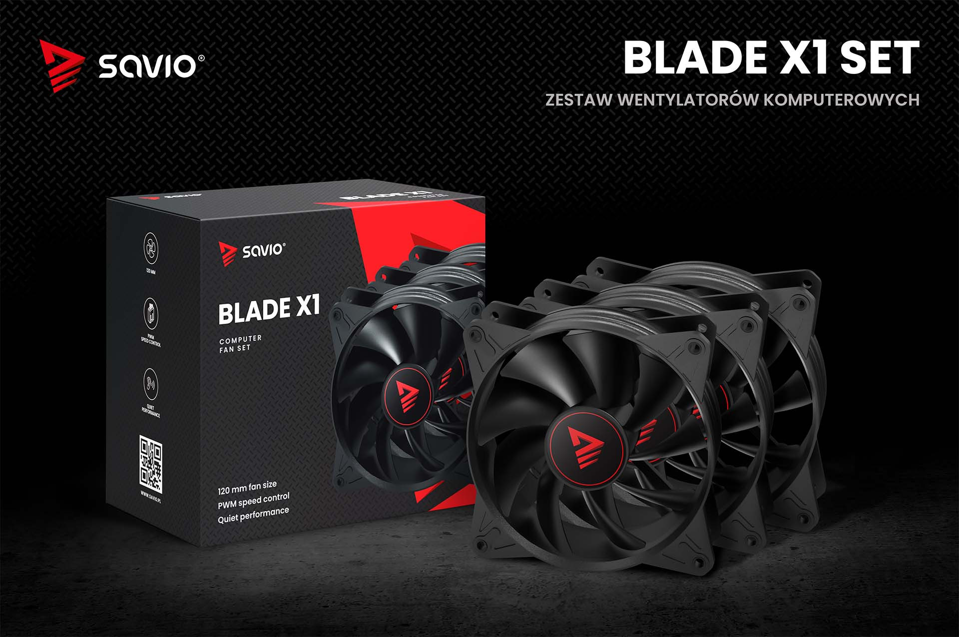 SAVIO WENTYLATORY 4 X 120MM 4-PIN PWM BLADE SET - zdjęcie 1