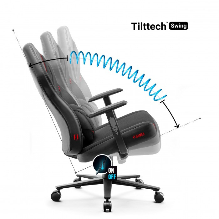 Fotel gamingowy DIABLO X-GAMER fotel czarno-czarny - zdjęcie 4