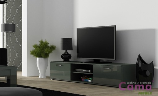 Szafka RTV SOHO 180 szary/ szary połysk - zdjęcie 1