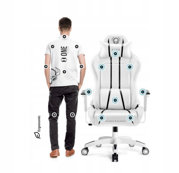 Fotel gamingowy DIABLO X-ONE 2.0 normal fotel biało-czarny - zdjęcie 4