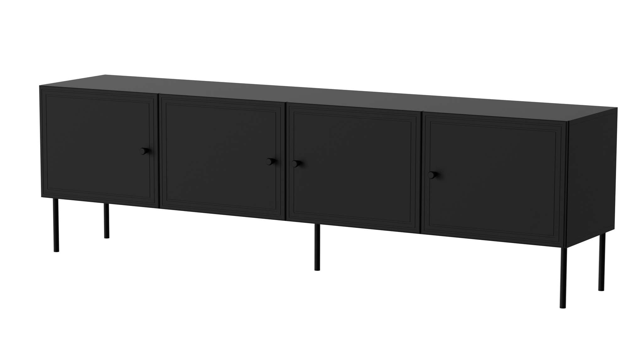 Szafka RTV 4D PALAZZO BIS 201x40x60 czarny mat - zdjęcie 2