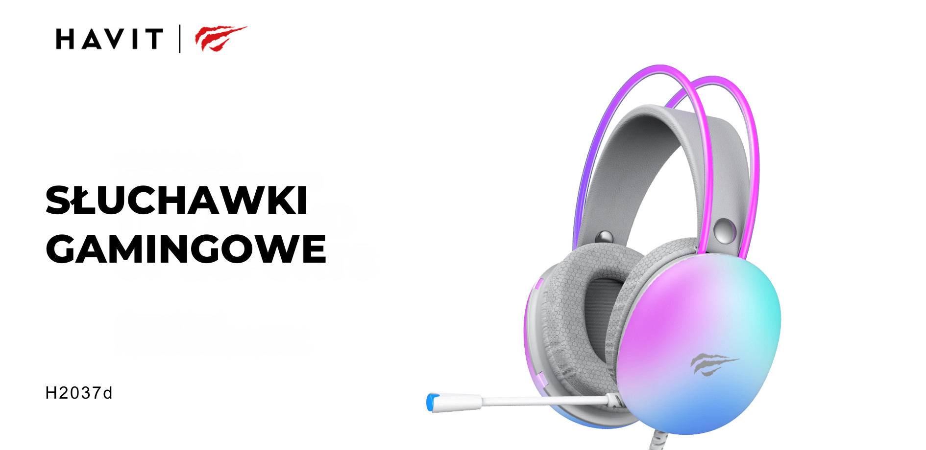 Słuchawki gamingowe Havit H2037d (biały) - zdjęcie 1