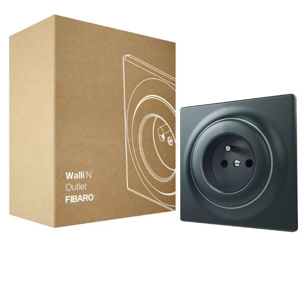 FIBARO Gniazdko Walli Outlet N typ E antracyt FGWSONE-011-8 - zdjęcie 2