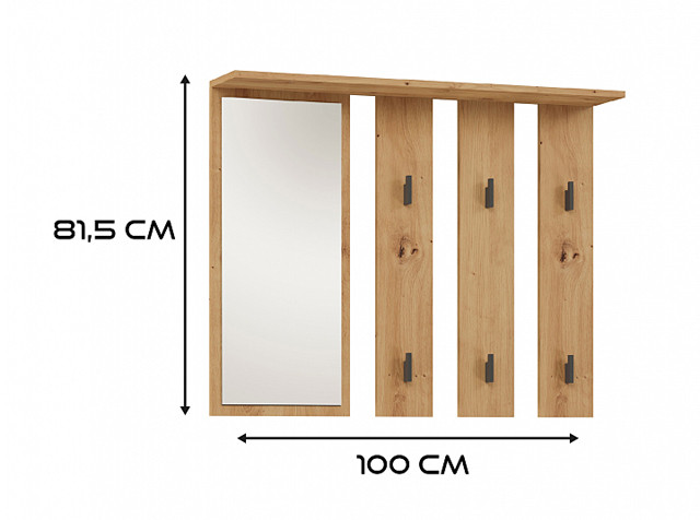 Wieszak + lustro PARMA 100x15xH.81,5 artisan - zdjęcie 2