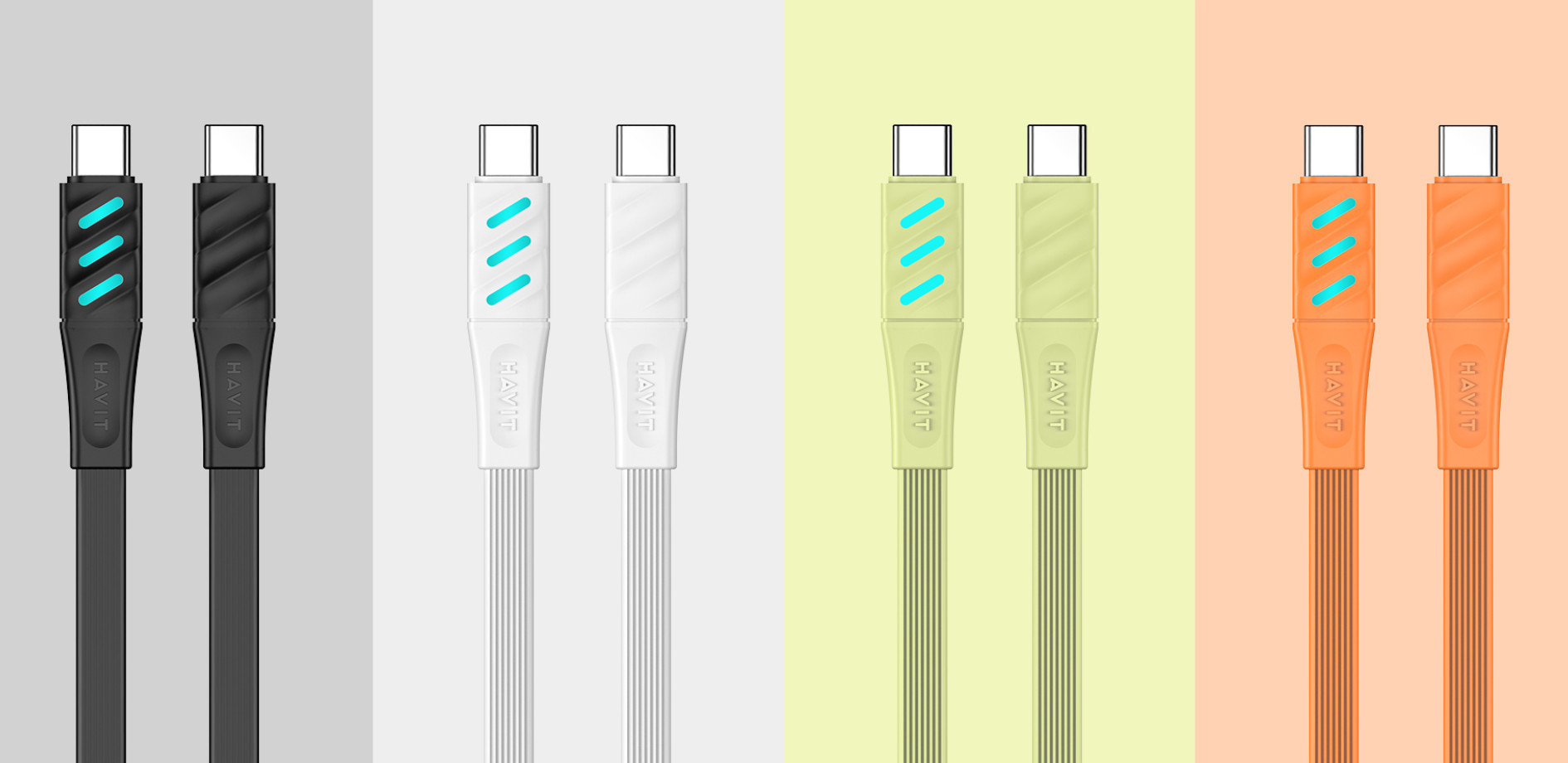 Havit CB6254 - kabel do ładowania USB typu C do USB typu C, 1 m (czarny) - zdjęcie 4