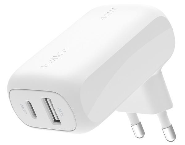 Ładowarka Belkin BoostCharge Dual USB-C + USB-A Wall Charger 42W White - zdjęcie 1