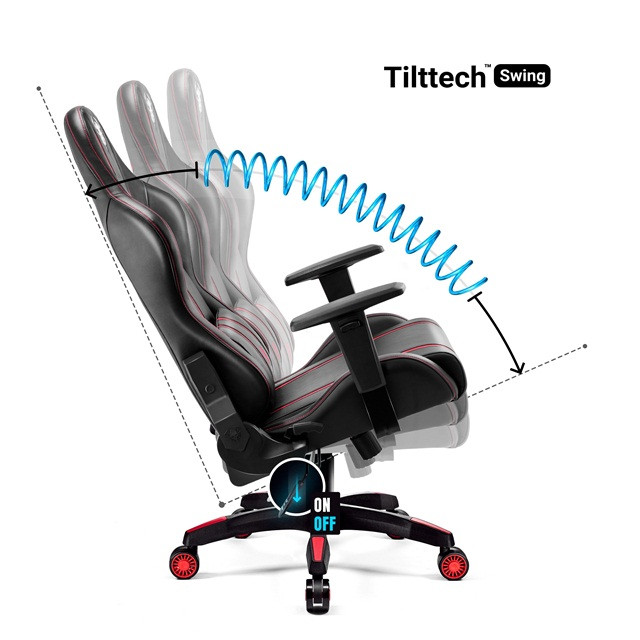 Fotel gamingowy DIABLO X-ONE 2.0 normal fotel czarno-czerwony - zdjęcie 3