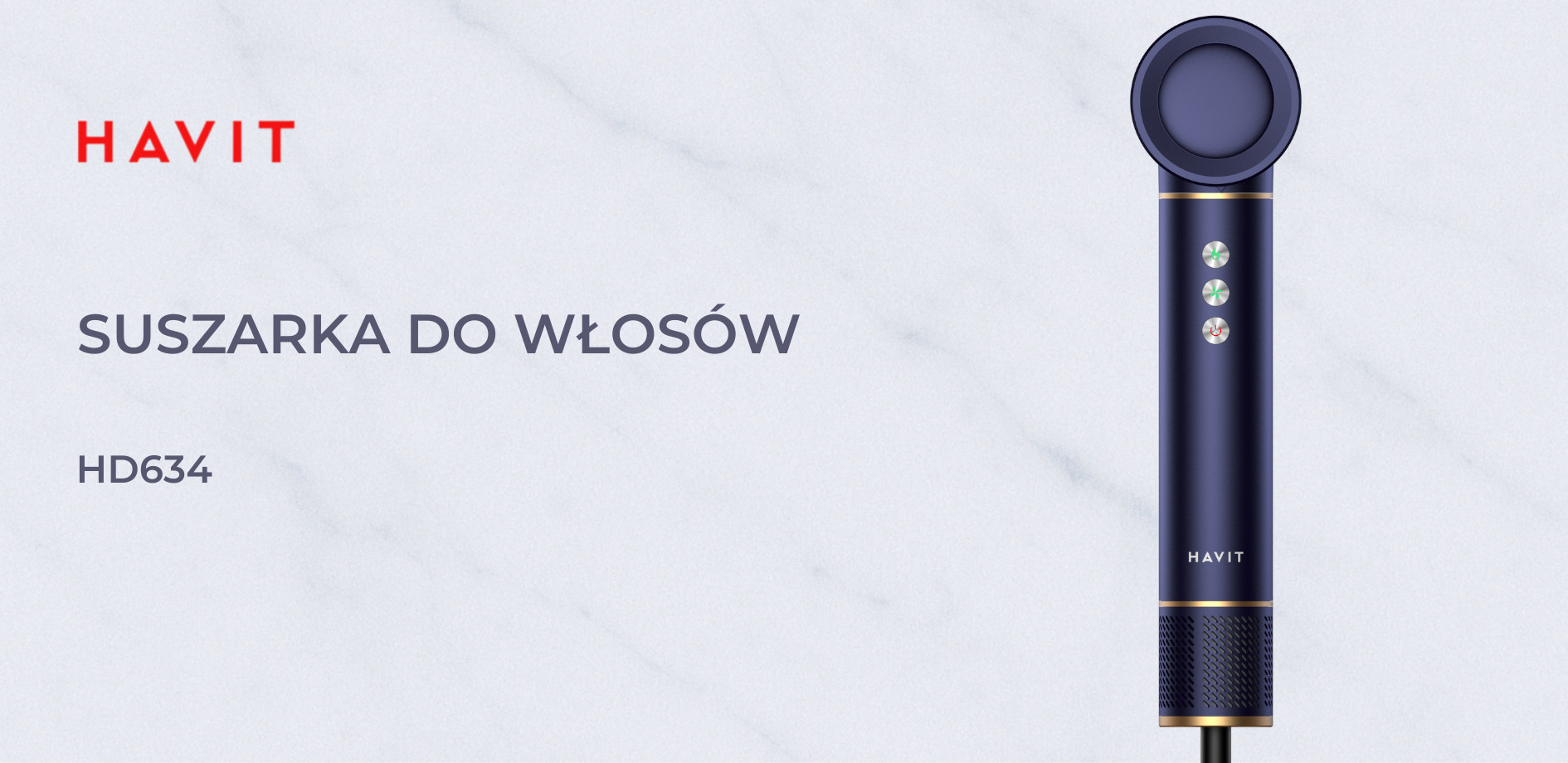 Suszarka do włosów Havit HD634-EU (niebieski) - zdjęcie 1