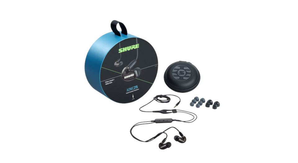 Shure SE215DYBK+UNI-EFS - Słuchawki douszne AONIC215 z pojedynczym przetwornikiem i kablem 3.5mm (czarne) - zdjęcie 4
