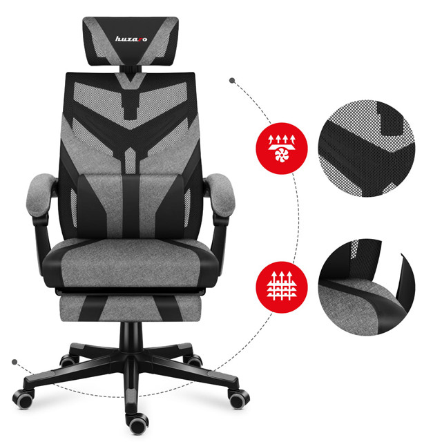 Fotel gamingowy Huzaro Combat 5.0 Grey - zdjęcie 2