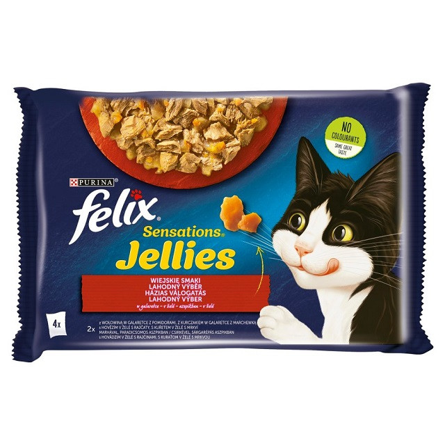 FELIX Sensations wołowina, kurczak - mokra karma dla kota - 4x 85g - zdjęcie 1