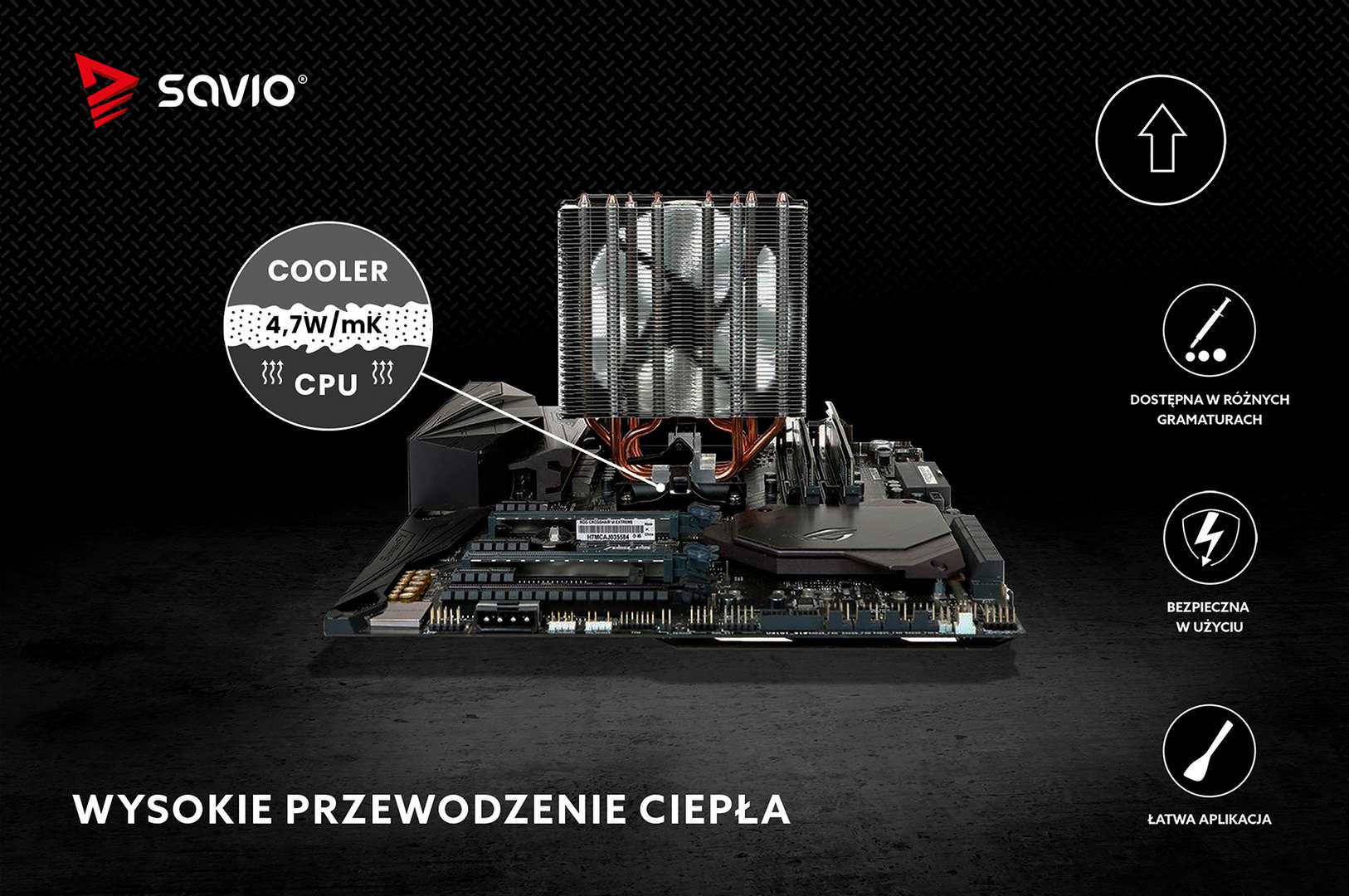 SAVIO PASTA TERMOPRZEWODZĄCA 4,7W/MK, 10G, TG-01 - zdjęcie 2