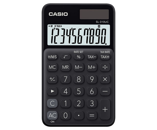 CASIO KALKULATOR KIESZONKOWY SL-310UC-BK CZARNY, 10 CYFROWY WYŚWIETLACZ - zdjęcie 1