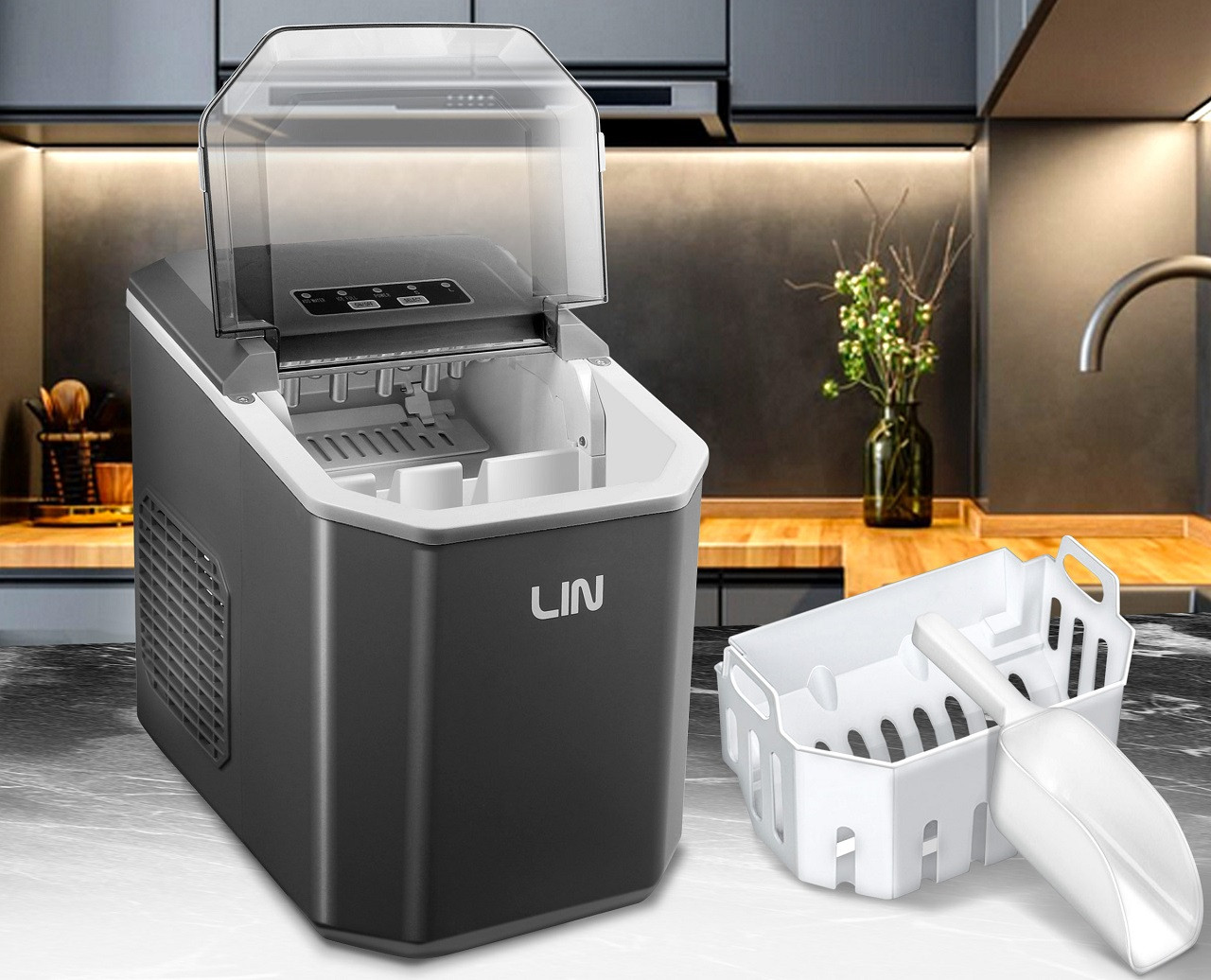 Kostkarka do lodu LIN ICE-G9 szara - zdjęcie 3