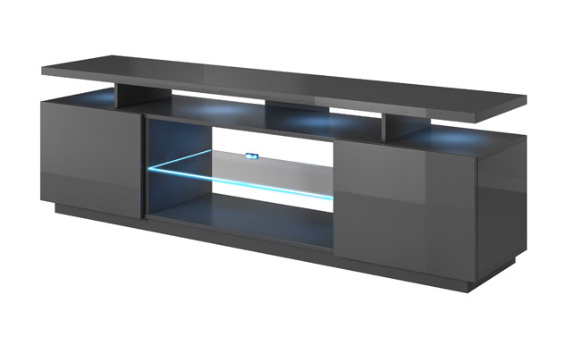 Szafka RTV EVA 180x40x52 grafit/grafit połysk - zdjęcie 1