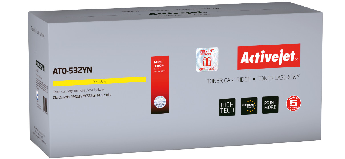 Activejet ATO-532YN Toner do drukarki OKI, Zamiennik OKI 46490401; Supreme; 1500 stron; Żólty. - zdjęcie 6