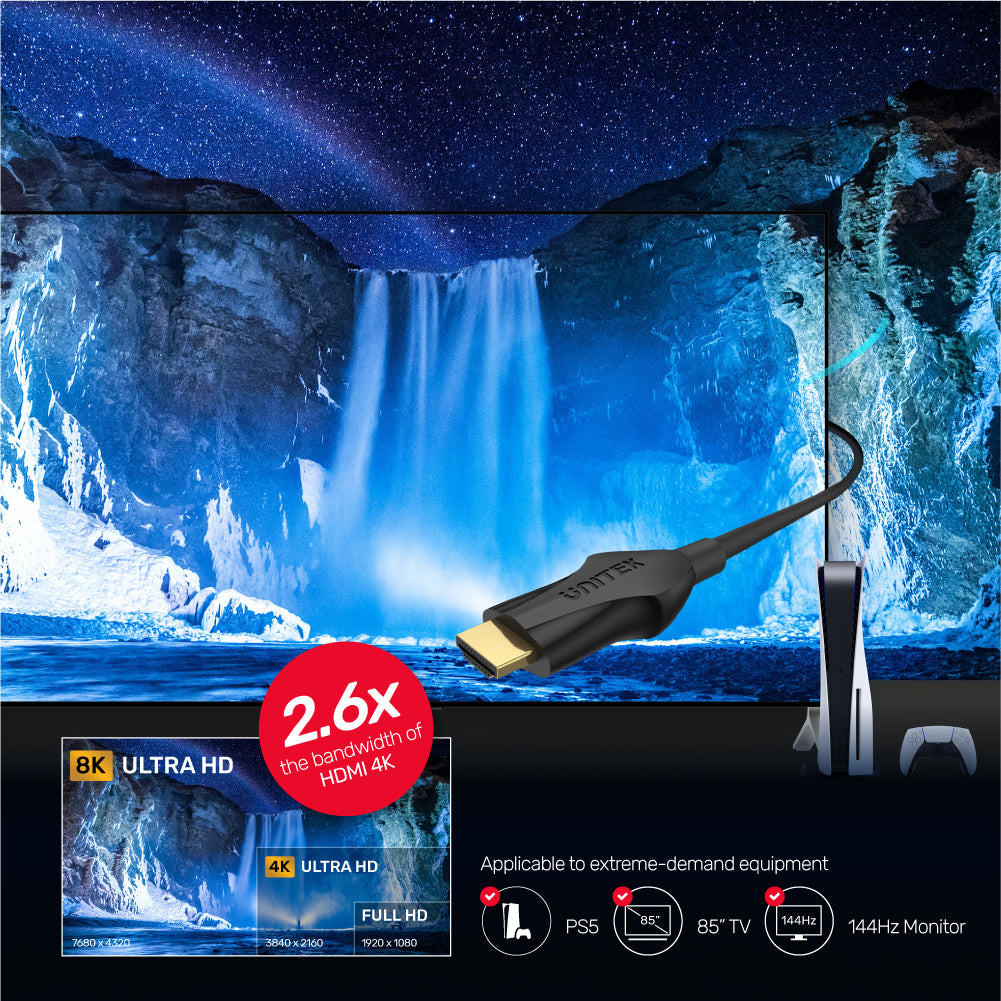 UNITEK KABEL HDMI 2.1 8K, 4K@120HZ, C11060BK-2M - zdjęcie 2
