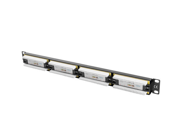 LANBERG PATCH PANEL 24 PORT 1U KAT.6 UTP CZARNY - zdjęcie 2