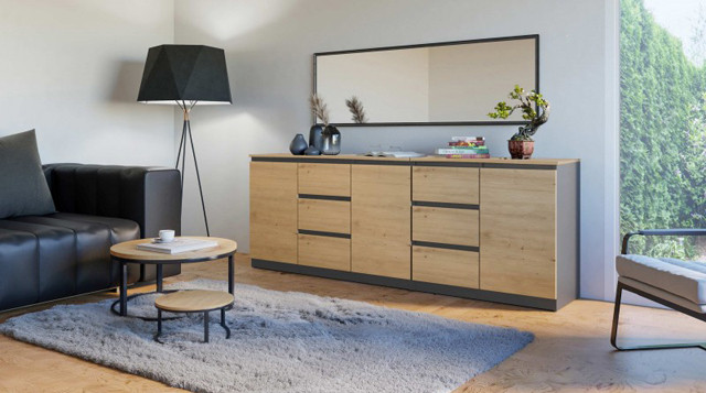Komoda COSTA 1D3S+2D3S antracyt/artisan - zdjęcie 1