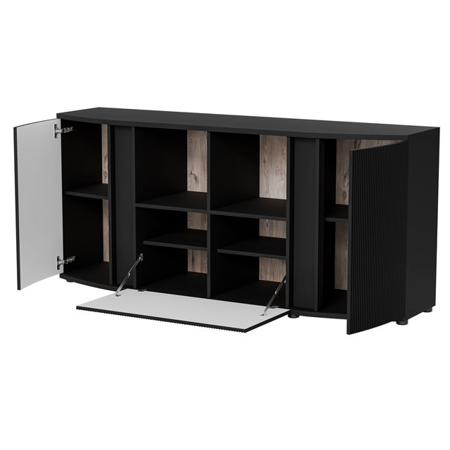 Komoda MICHELLE 178x35-47xH82 czarny/dąb viking - zdjęcie 2