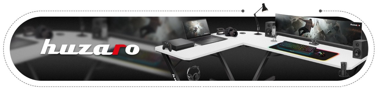 Biurko gamingowe Huzaro Hero 7.0 White - zdjęcie 1
