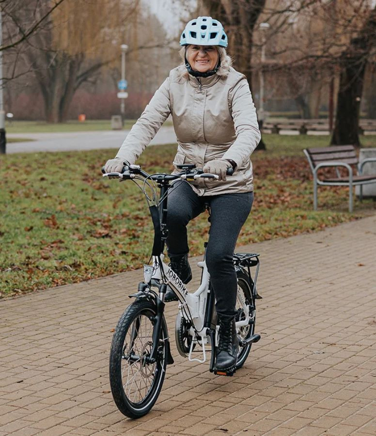 JOBOBIKE Sam - Składany Rower Elektryczny Miejski Dla Seniora 250W Szary - zdjęcie 3