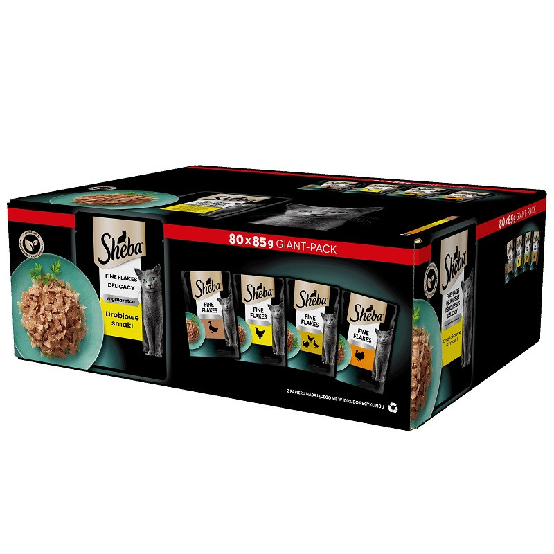 SHEBA Delicacy Drobiowe Smaki w galaretce - mokra karma dla kotów - 80x 85 g - zdjęcie 1