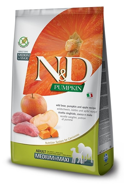 FARMINA N&D Pumpkin Boar & Apple Adult Medium & Maxi - sucha karma dla psa - 12kg - zdjęcie 1