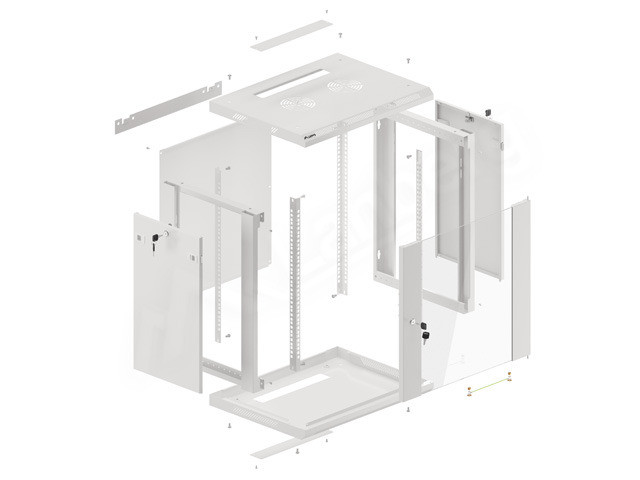 Lanberg szafa instalacyjna wisząca 19'' 12U 600x450mm szara (drzwi szklane) - zdjęcie 2