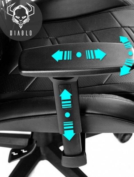 Fotel gamingowy DIABLO X-FIGHTER fotel czarno-czarny - zdjęcie 6