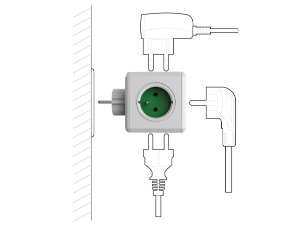 Allocacoc Przedłużacz PowerCube Original USB Blue - zdjęcie 2