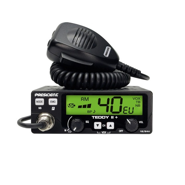 CB Radio PRESIDENT Teddy II+ 12/24V + ASC 7 kolorów AM/FM - zdjęcie 3
