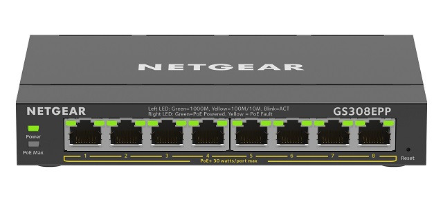 Switch Netgear GS308EPP-100PES 8p PoE 123W (PoE+: 8p) Unmanaged Gigabit - zdjęcie 2