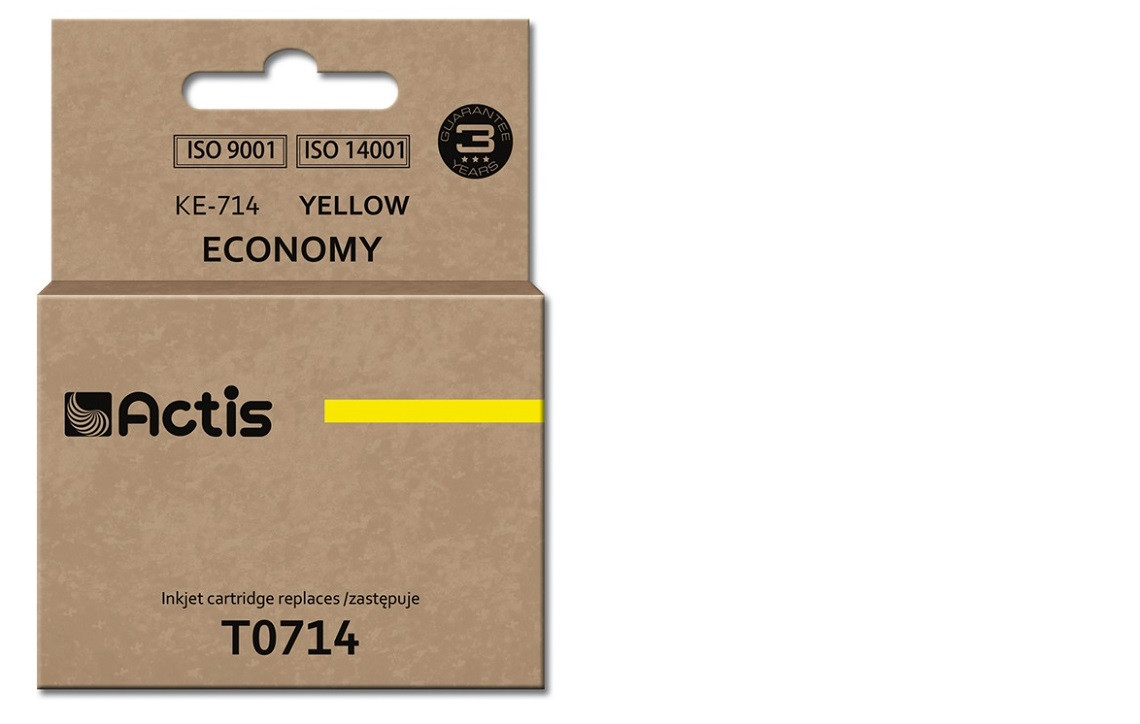 Actis KE-714 Tusz do drukarki Epson, Zamiennik Epson T0714, T0894, T1004; Standard; 13.5 ml; żółty. - zdjęcie 1