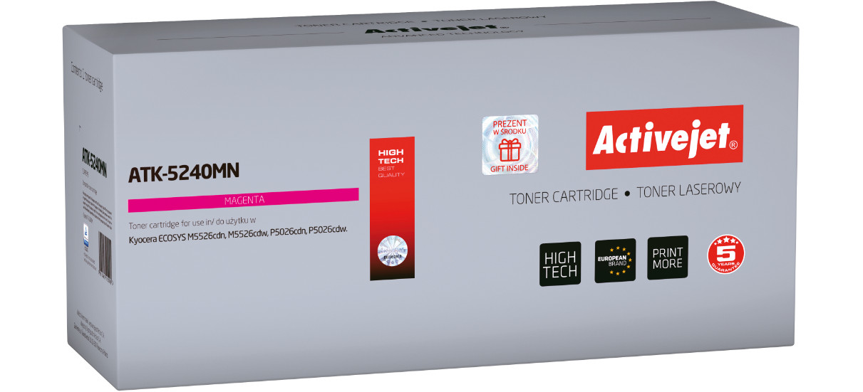 Activejet ATK-5240MN Toner do drukarki Kyocera, Zamiennik Kyocera TK-5240M; Supreme; 3000 stron; Purpurowy. - zdjęcie 6