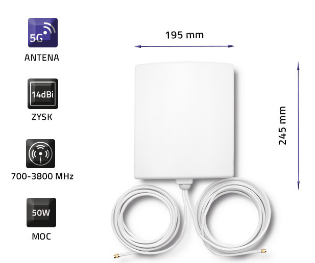 QOLTEC ANTENA 5G | 14DBI | ZEWNĘTRZNA - zdjęcie 2